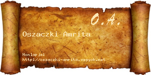 Oszaczki Amrita névjegykártya